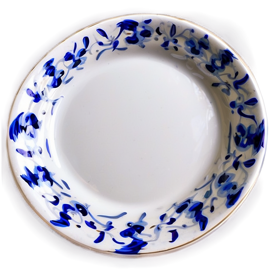 Hand-painted White Plate Png 06212024 PNG Image