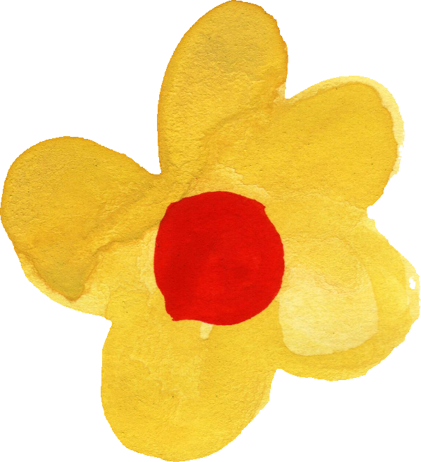 Hand Painted Yellow Flower Artwork PNG Image