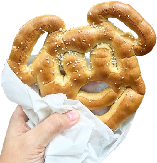 Handheld Giant Pretzel PNG Image