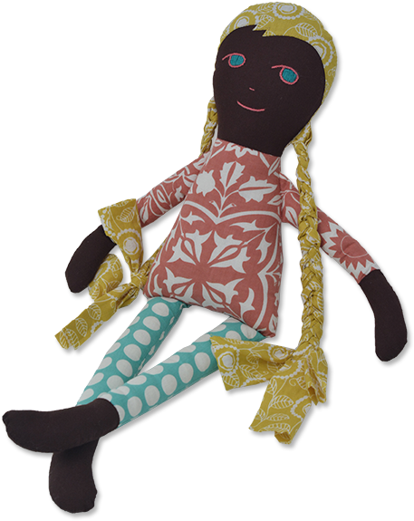 Handmade Fabric Doll Patterned Clothing PNG Image