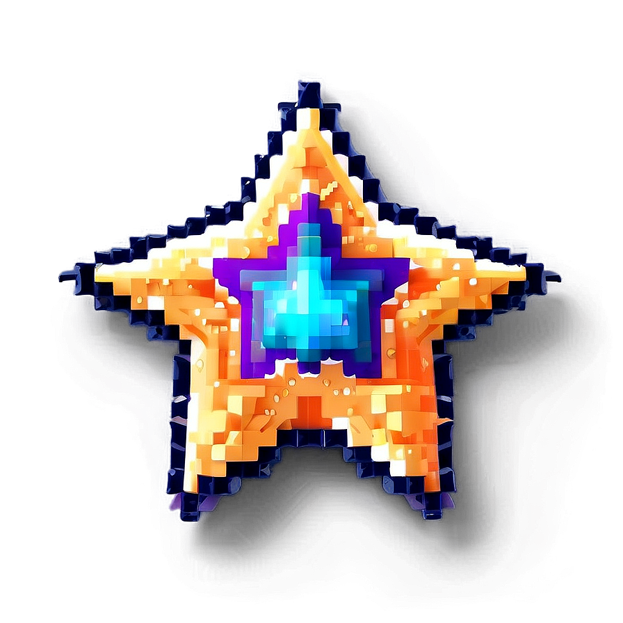 Handmade Pixel Star Asset Png 06212024 PNG Image