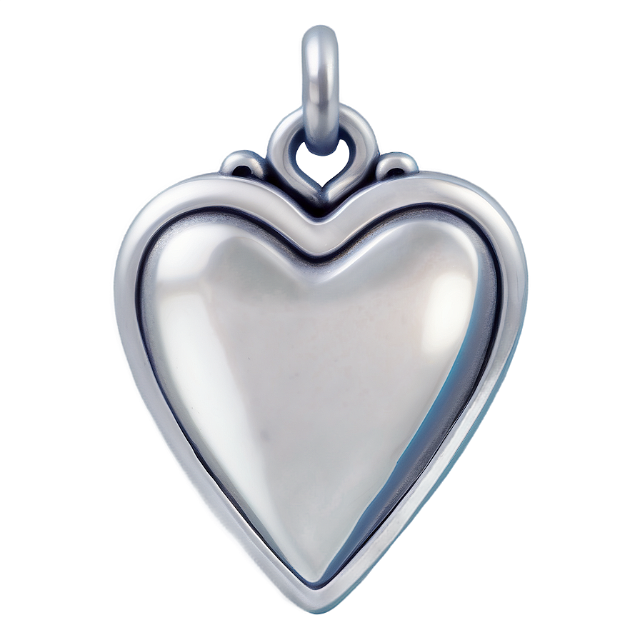 Handmade Silver Heart Png Vir PNG Image