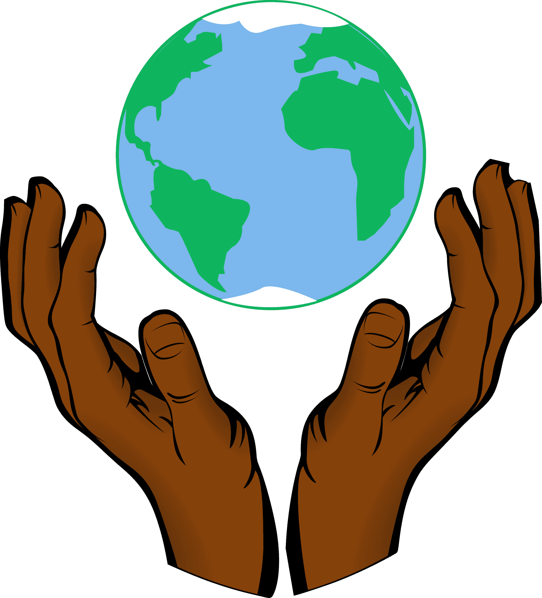 Hands Cradling Globe Clipart PNG Image