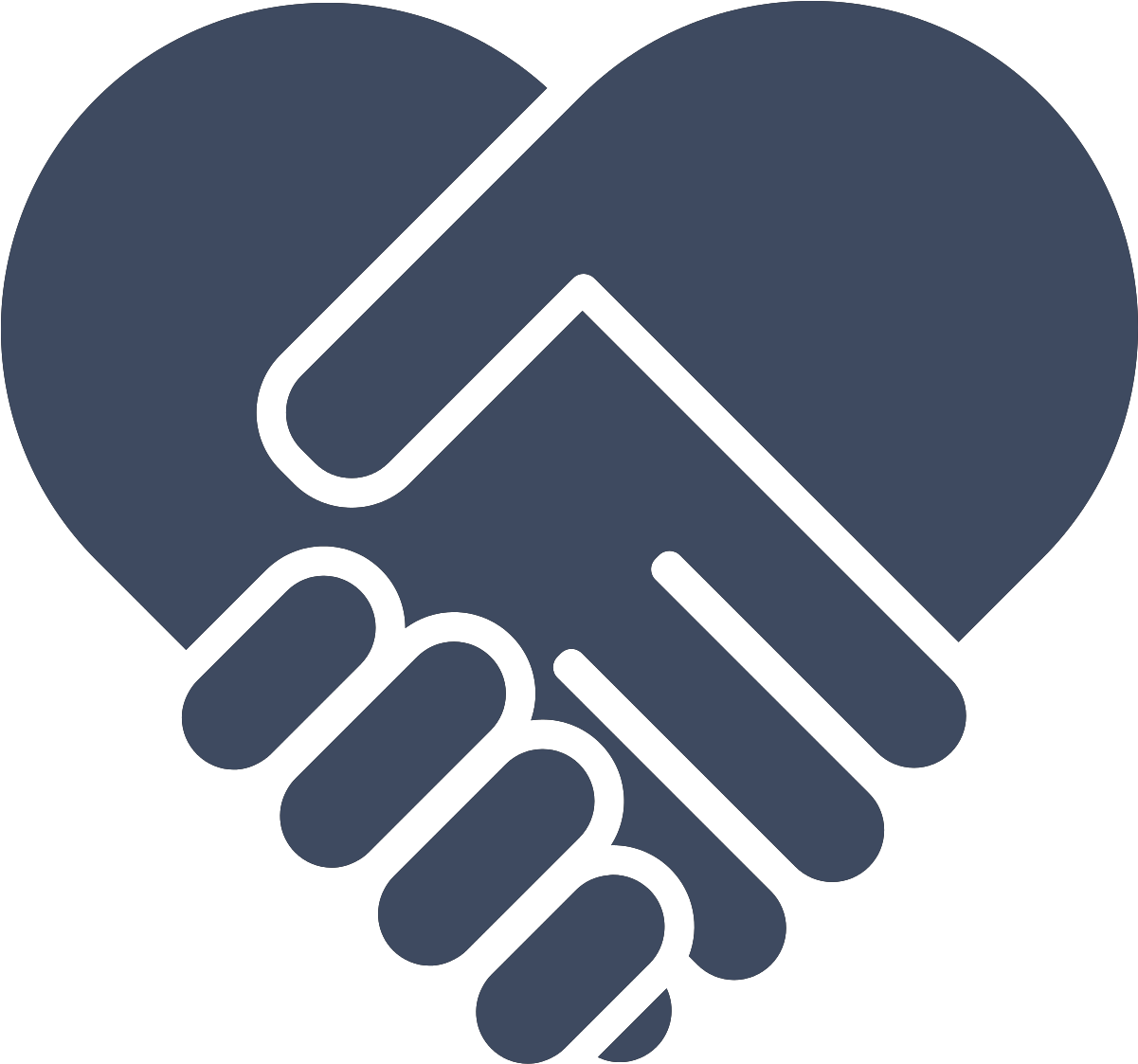 Handshake Heart Icon PNG Image