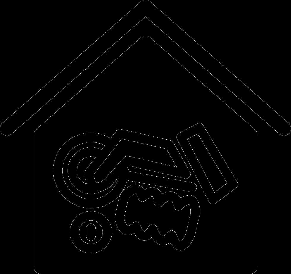 Handshake Home Outline Icon PNG Image