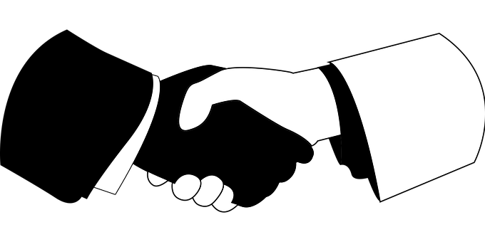 Handshake Icon Blackand White PNG Image