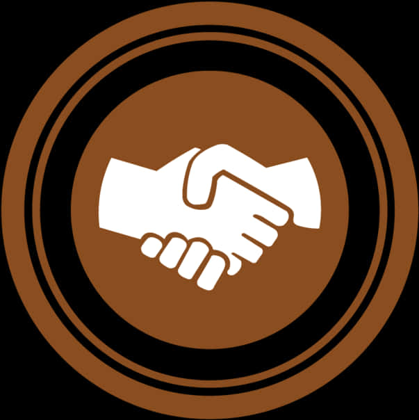 Handshake Icon Brown Background PNG Image