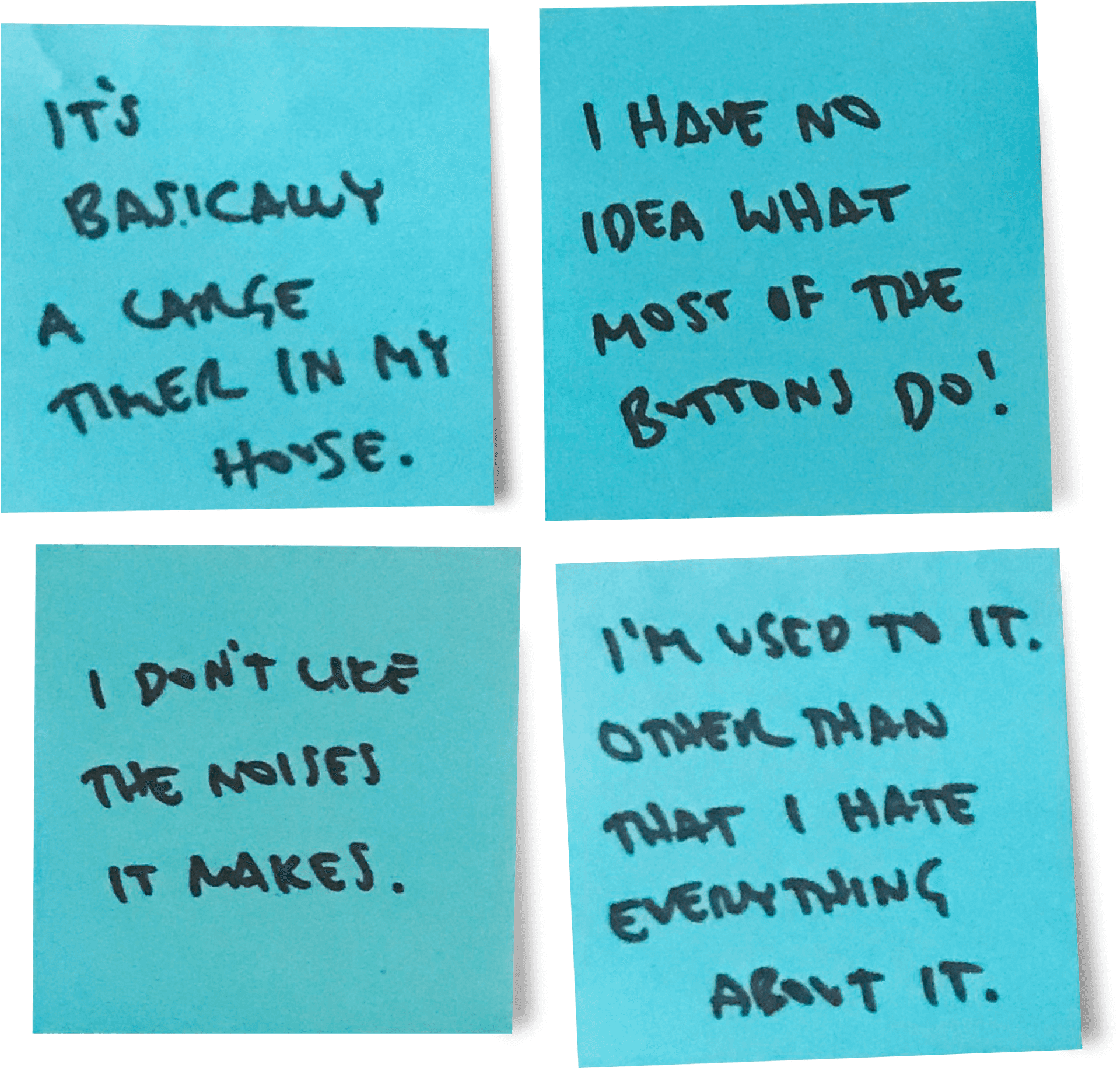 Handwritten Notes Complaints Blue Sticky Paper PNG Image