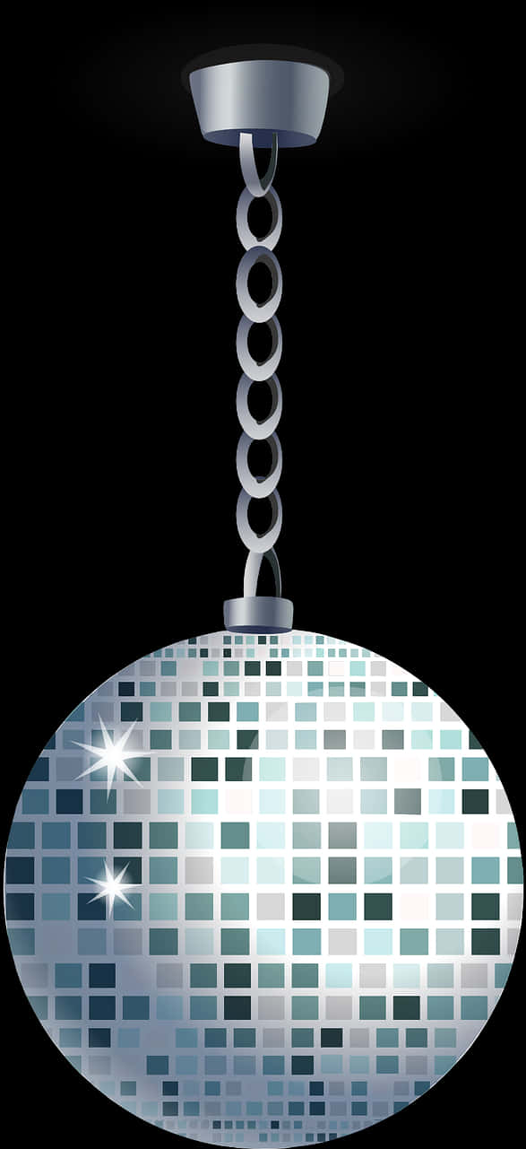 Hanging Disco Ball Illustration PNG Image