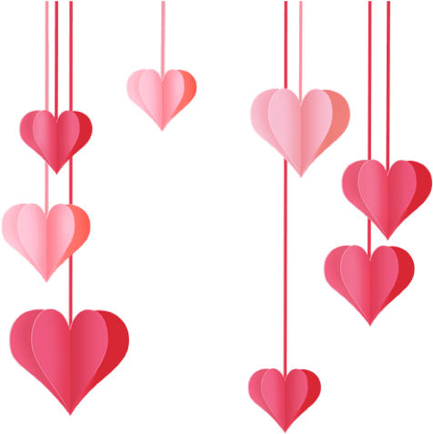 Hanging Hearts Decoration.png PNG Image