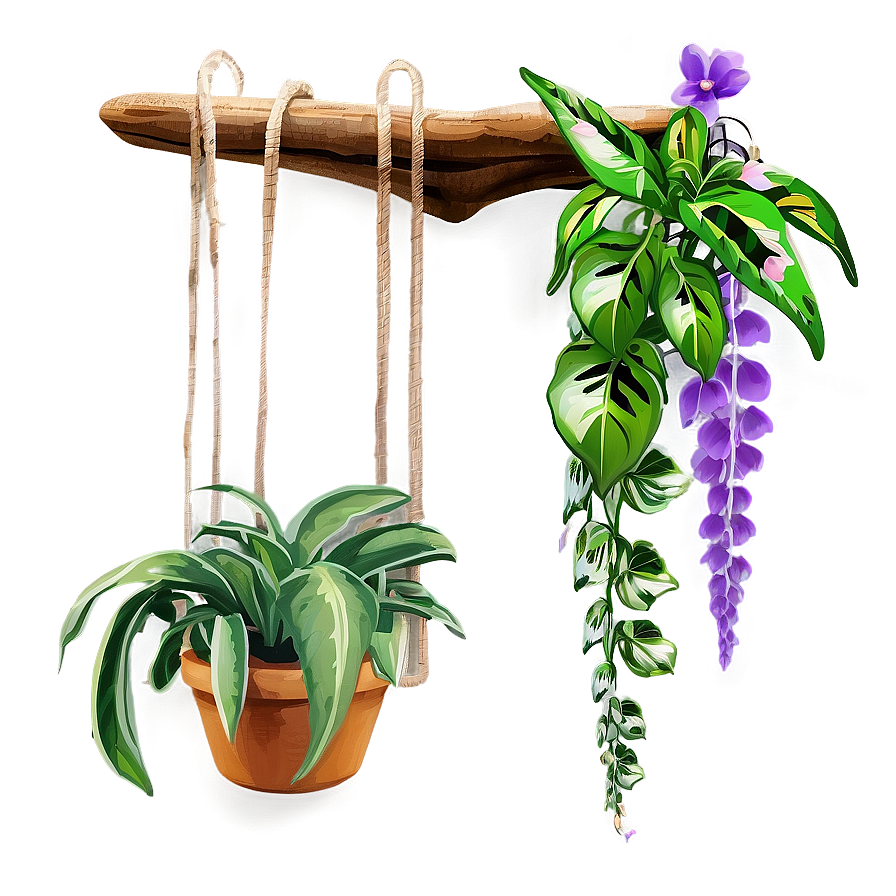 Hanging Plant Bedroom Png 05252024 PNG Image