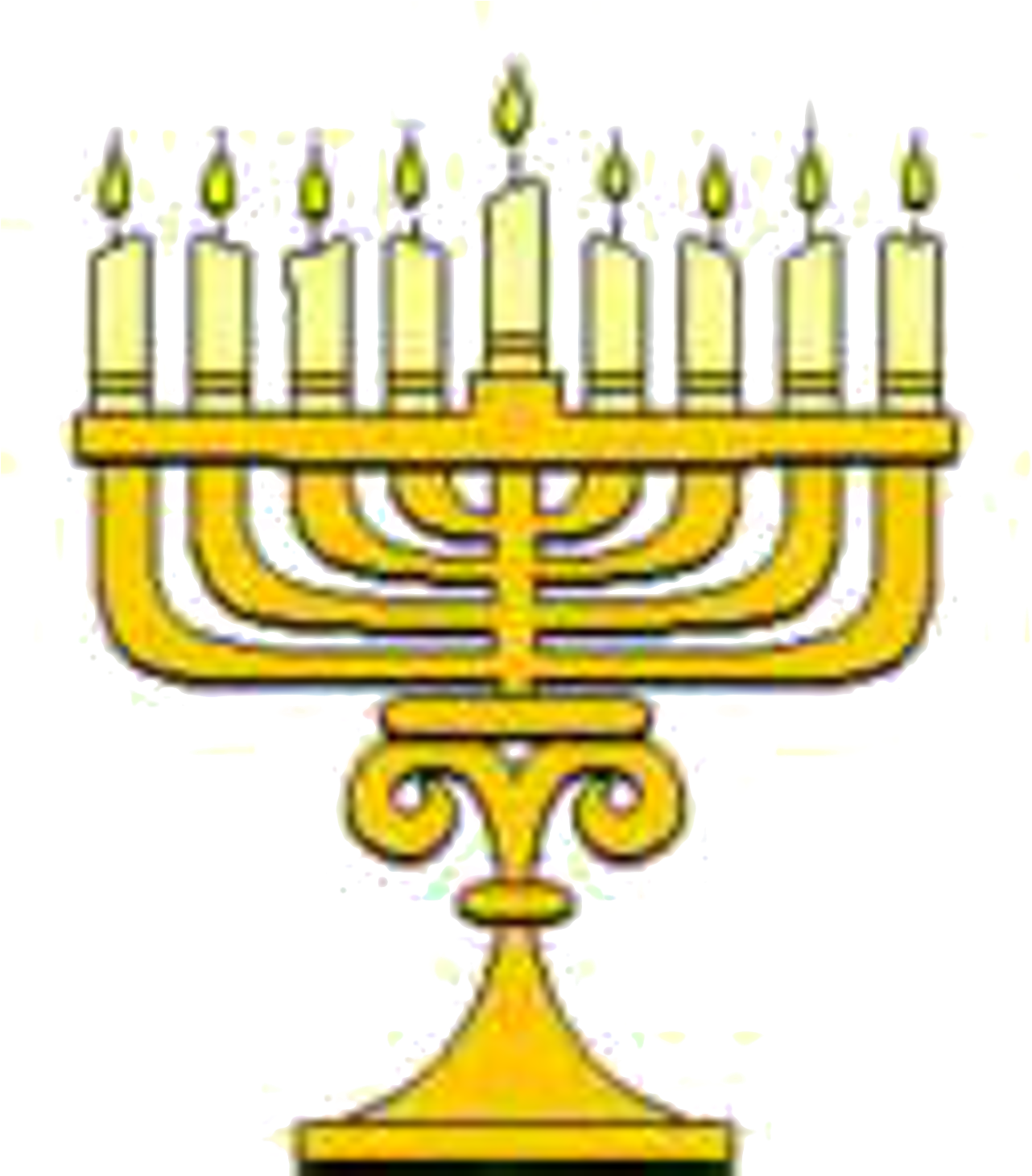 Hanukkah Menorah Lit Candles PNG Image