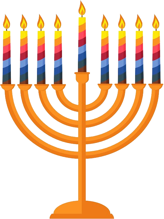 Hanukkah Menorahwith Lit Candles PNG Image