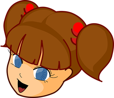 Happy Anime Girl Cartoon PNG Image