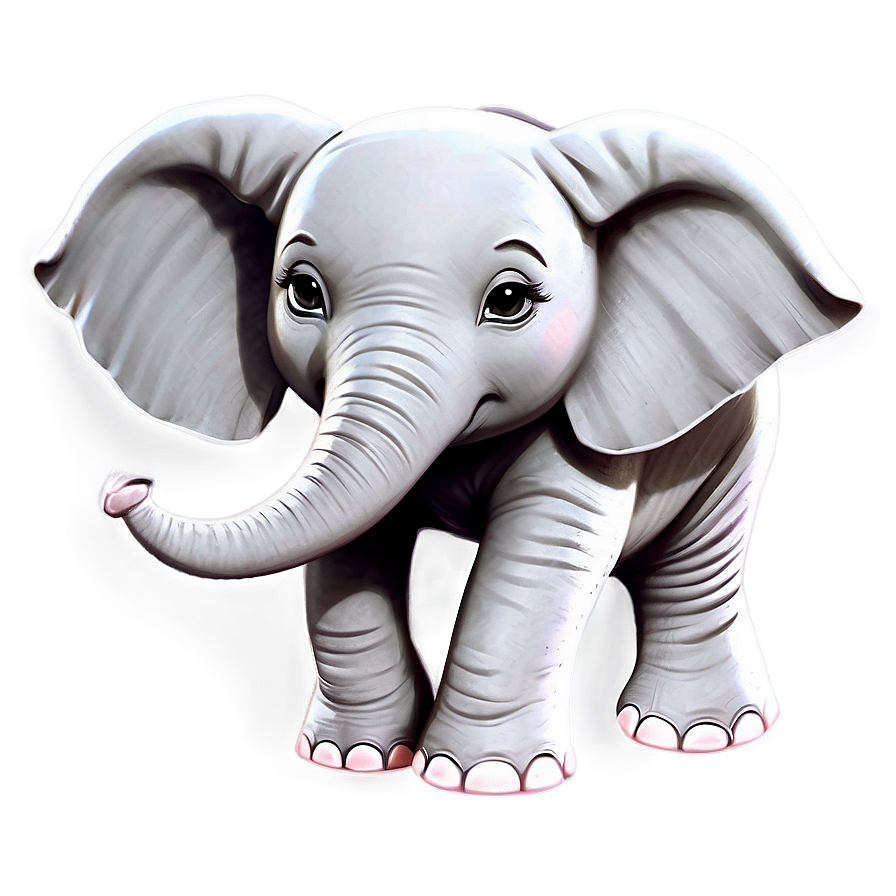 Happy Baby Elephant Design Png 06122024 PNG Image