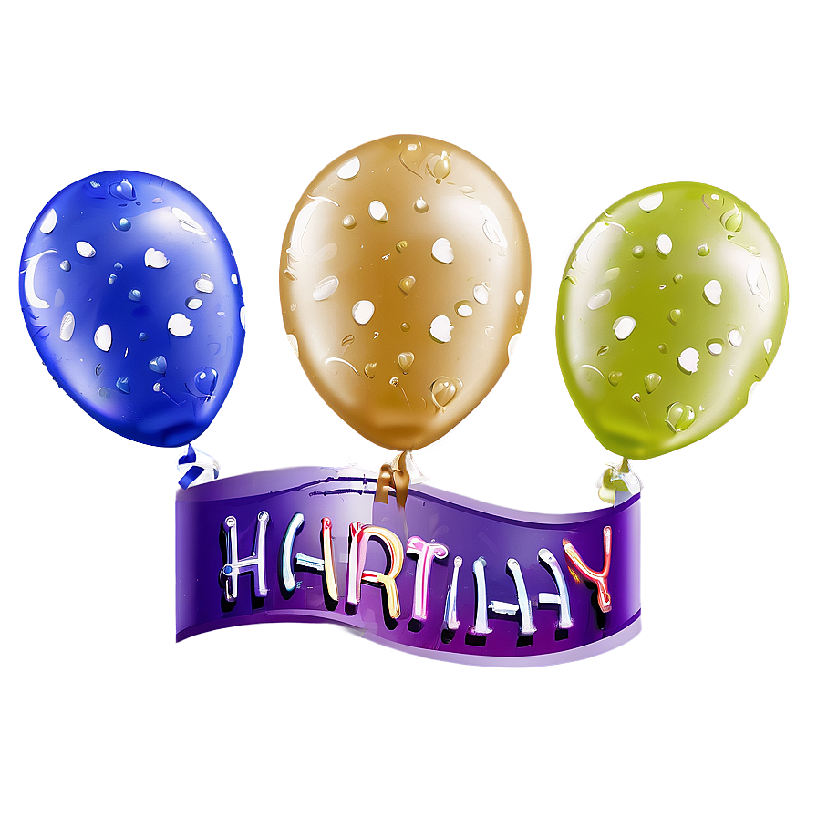 Happy Birthday Balloons Png Qkh13 PNG Image