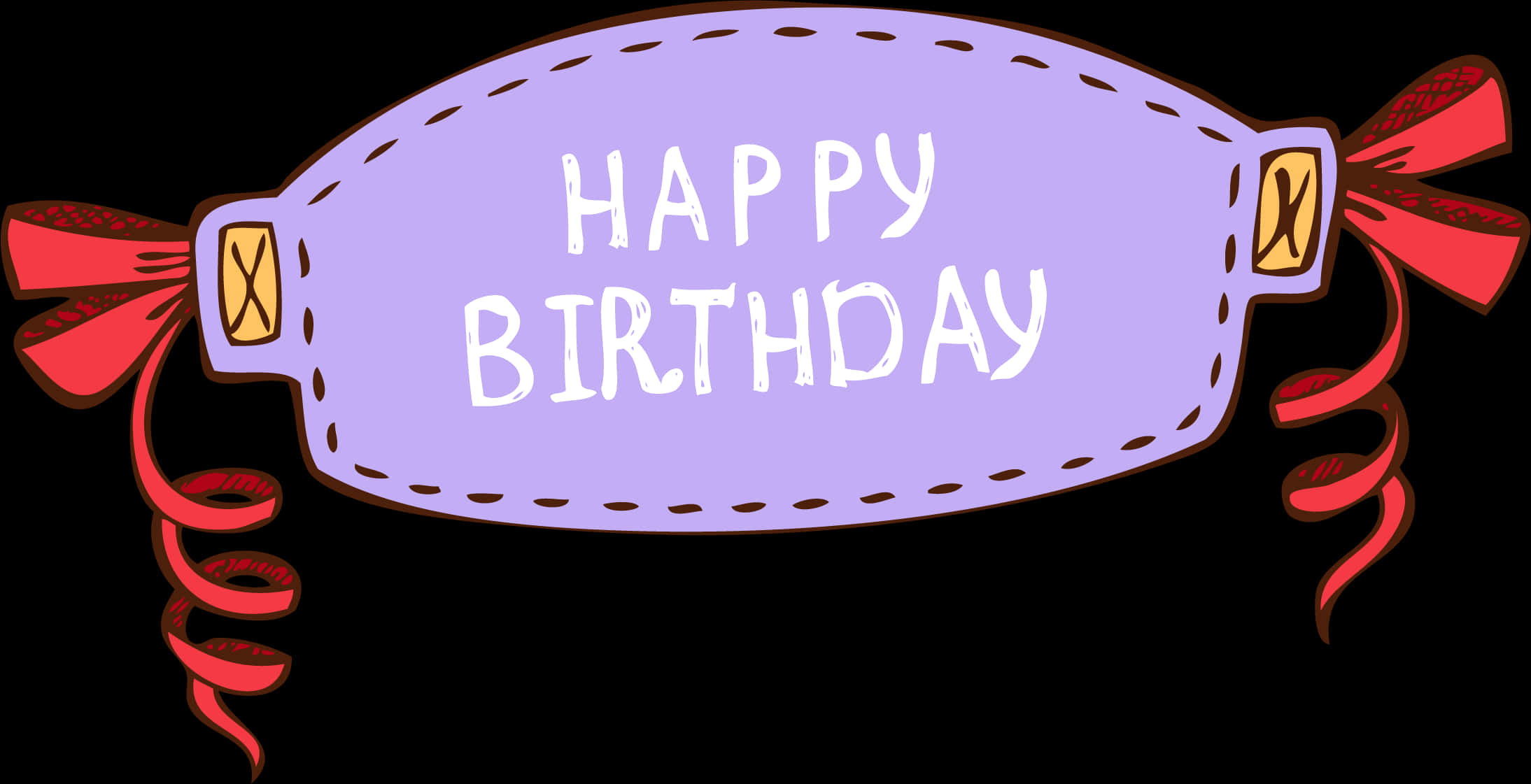 Happy Birthday Banner Illustration PNG Image