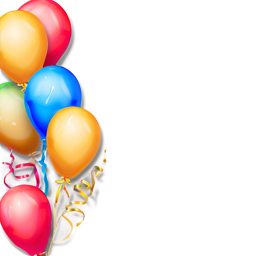 Happy Birthday Golden Balloons Png Bgg PNG Image