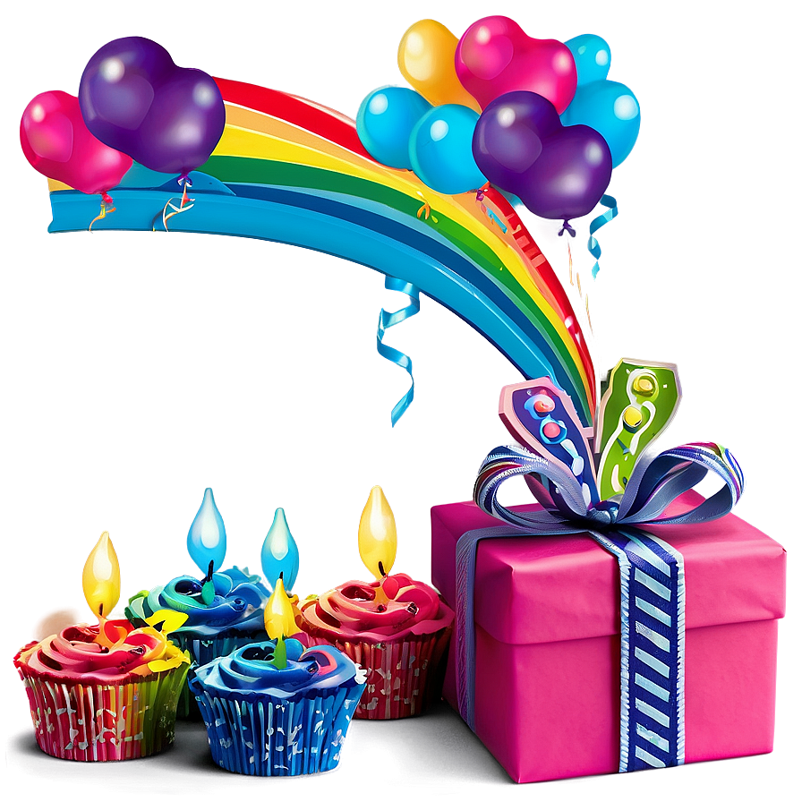 Happy Birthday Rainbow Png Kuv PNG Image