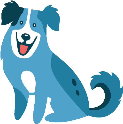 Happy Blue Cartoon Dog PNG Image