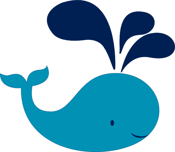 Happy Blue Whale Clipart PNG Image