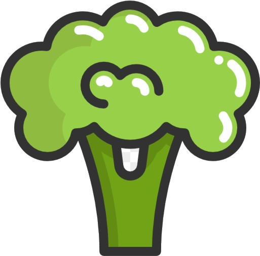 Happy Broccoli Cartoon Character PNG Image