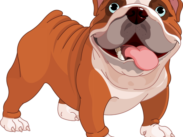 Happy Bulldog Cartoon PNG Image