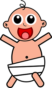 Happy Cartoon Baby Illustration PNG Image