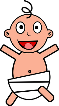 Happy Cartoon Baby Illustration PNG Image