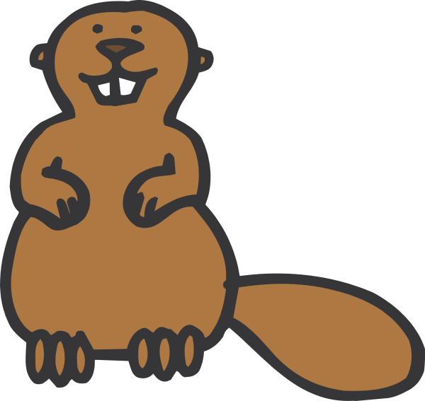 Happy Cartoon Beaver PNG Image