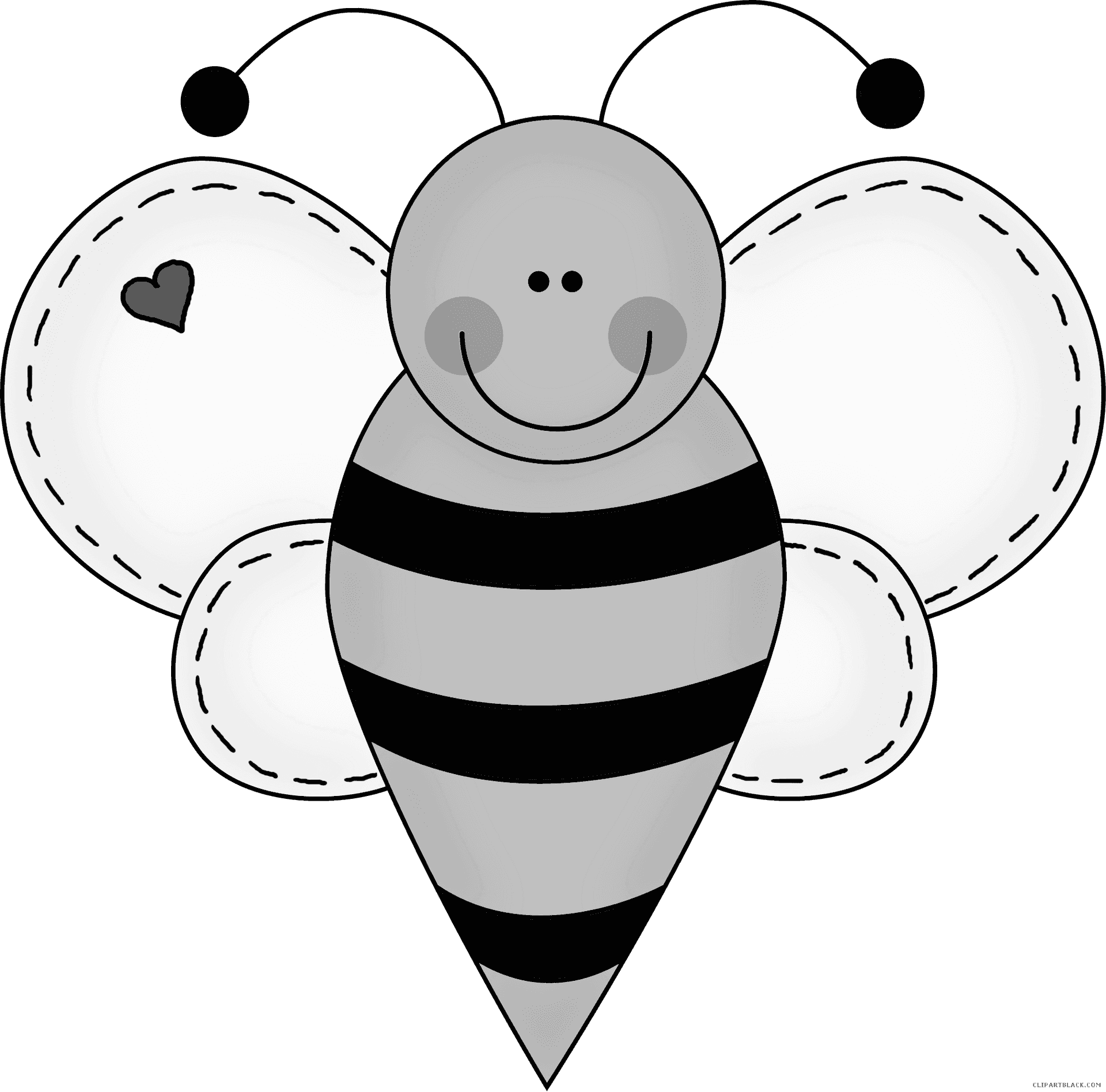 Happy Cartoon Bee Clipart PNG Image