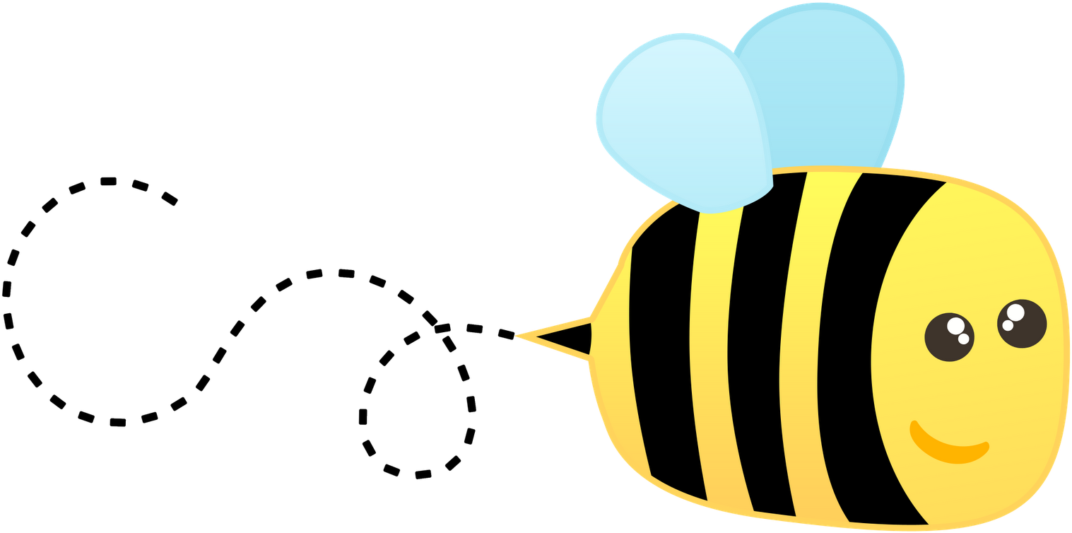 Happy Cartoon Bee Clipart PNG Image