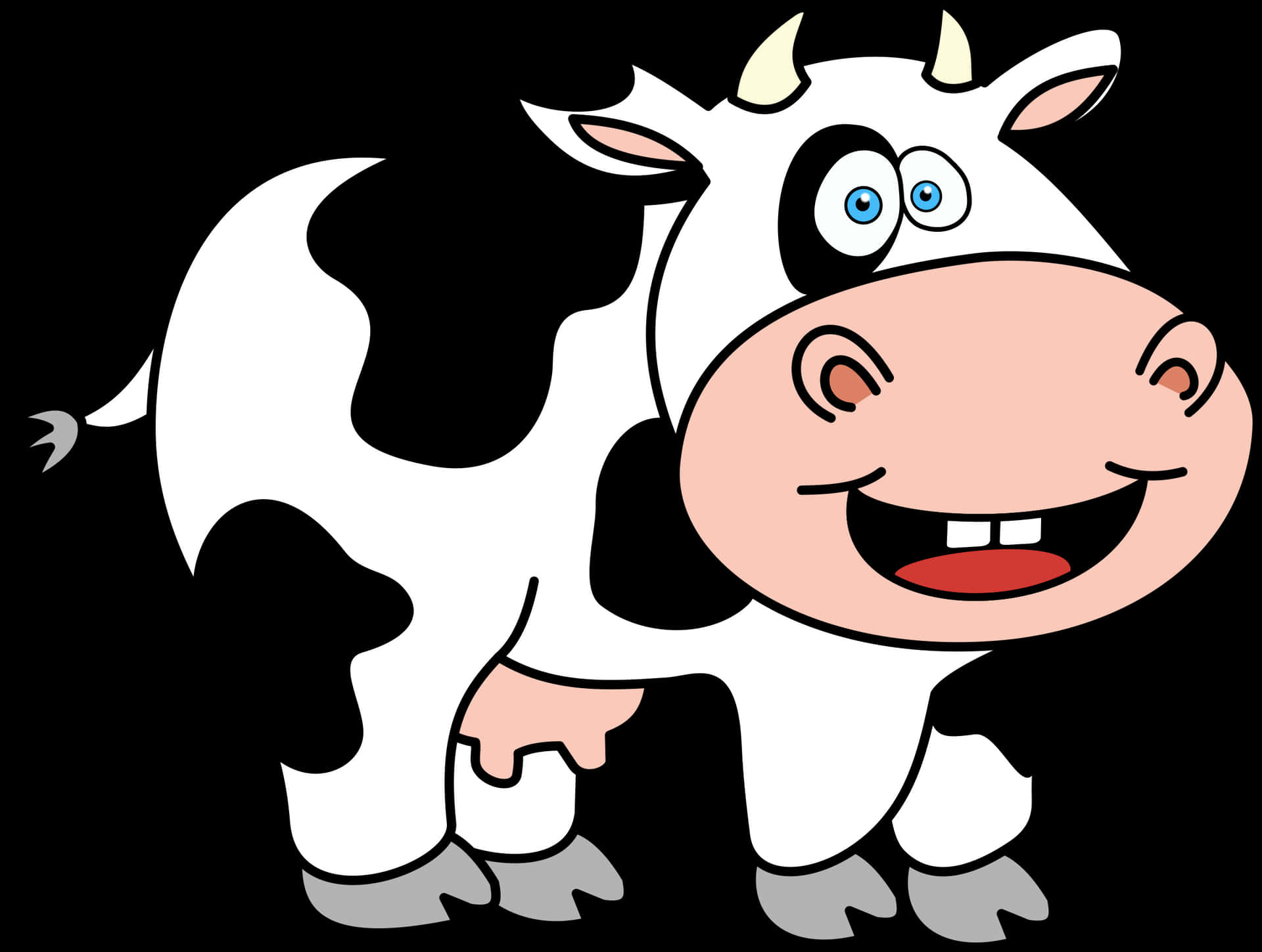 Happy Cartoon Cow Illustration PNG Image