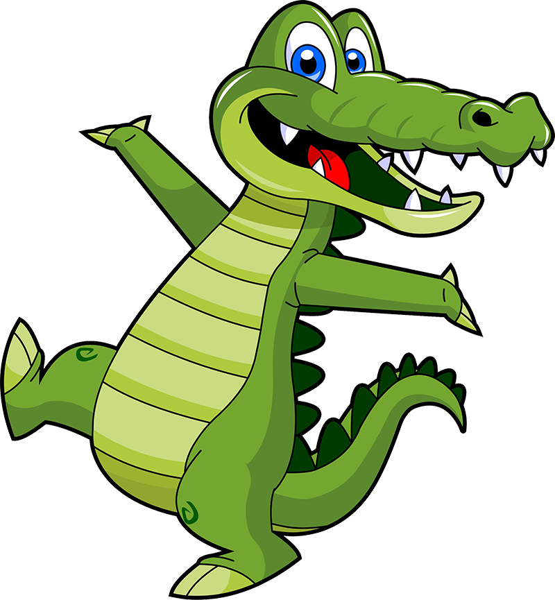 Happy Cartoon Crocodile PNG Image