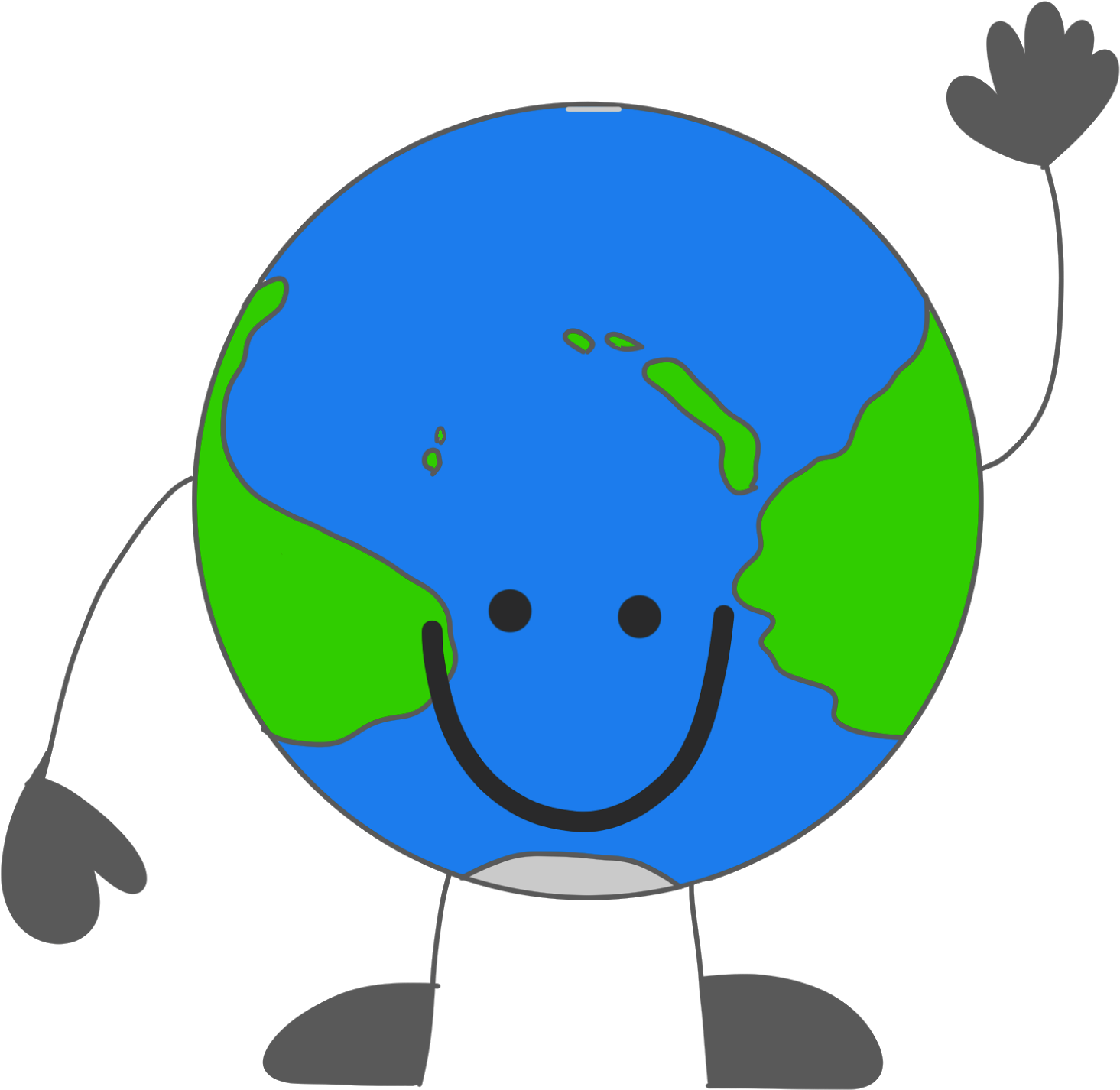 Happy Cartoon Earth Character PNG Image