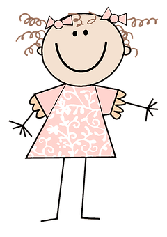 Happy Cartoon Girl Illustration PNG Image