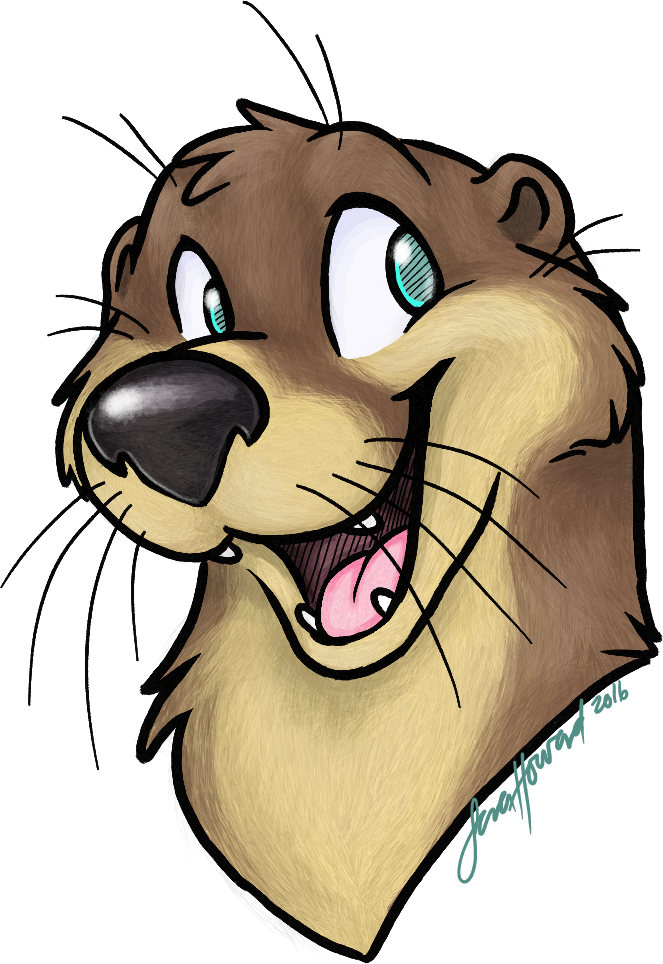 Happy Cartoon Otter Illustration PNG Image