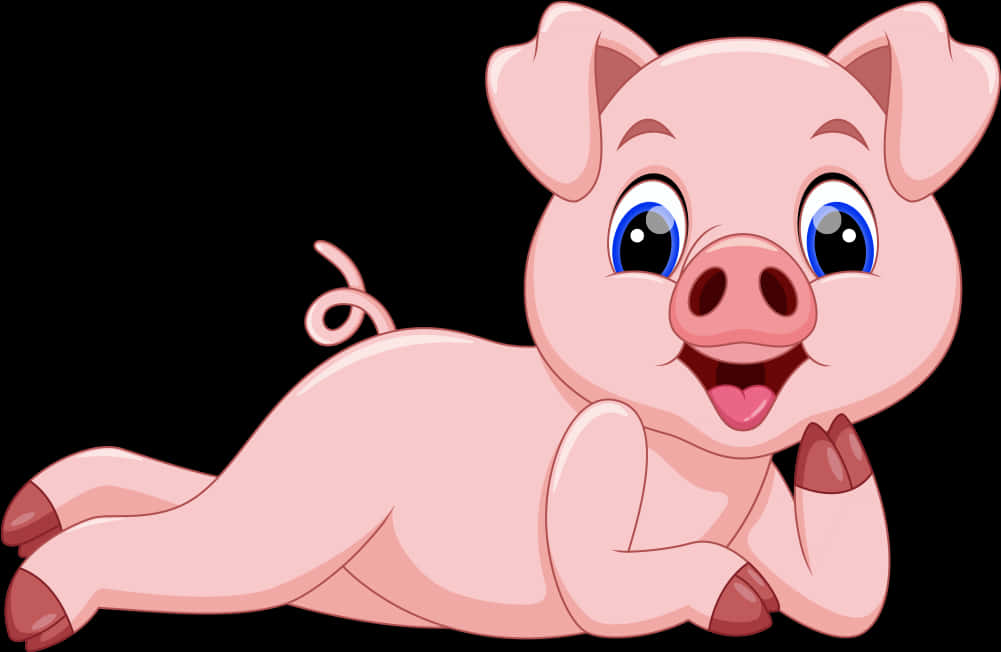 Happy Cartoon Pig PNG Image