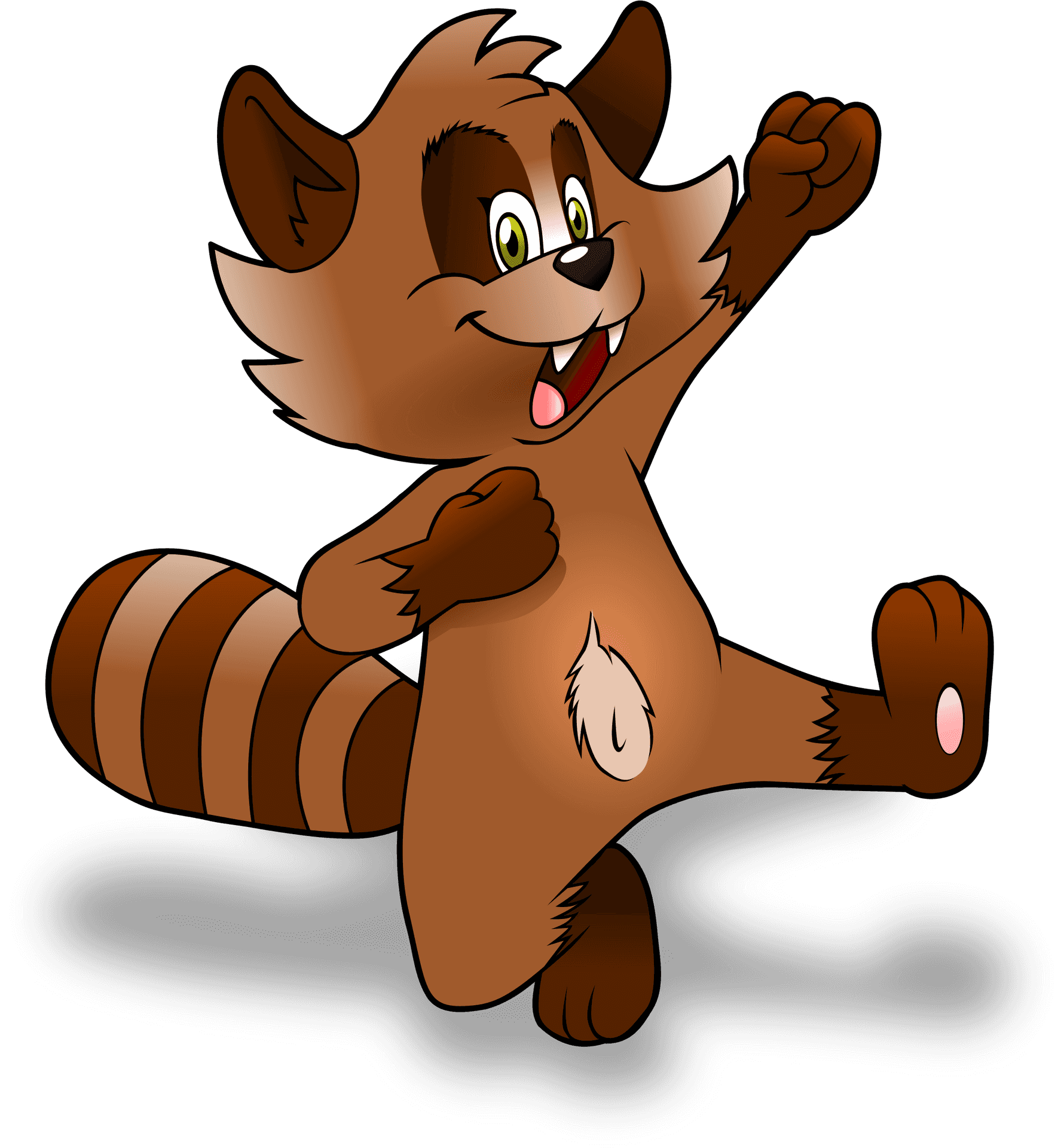 Happy Cartoon Raccoon Dancing PNG Image