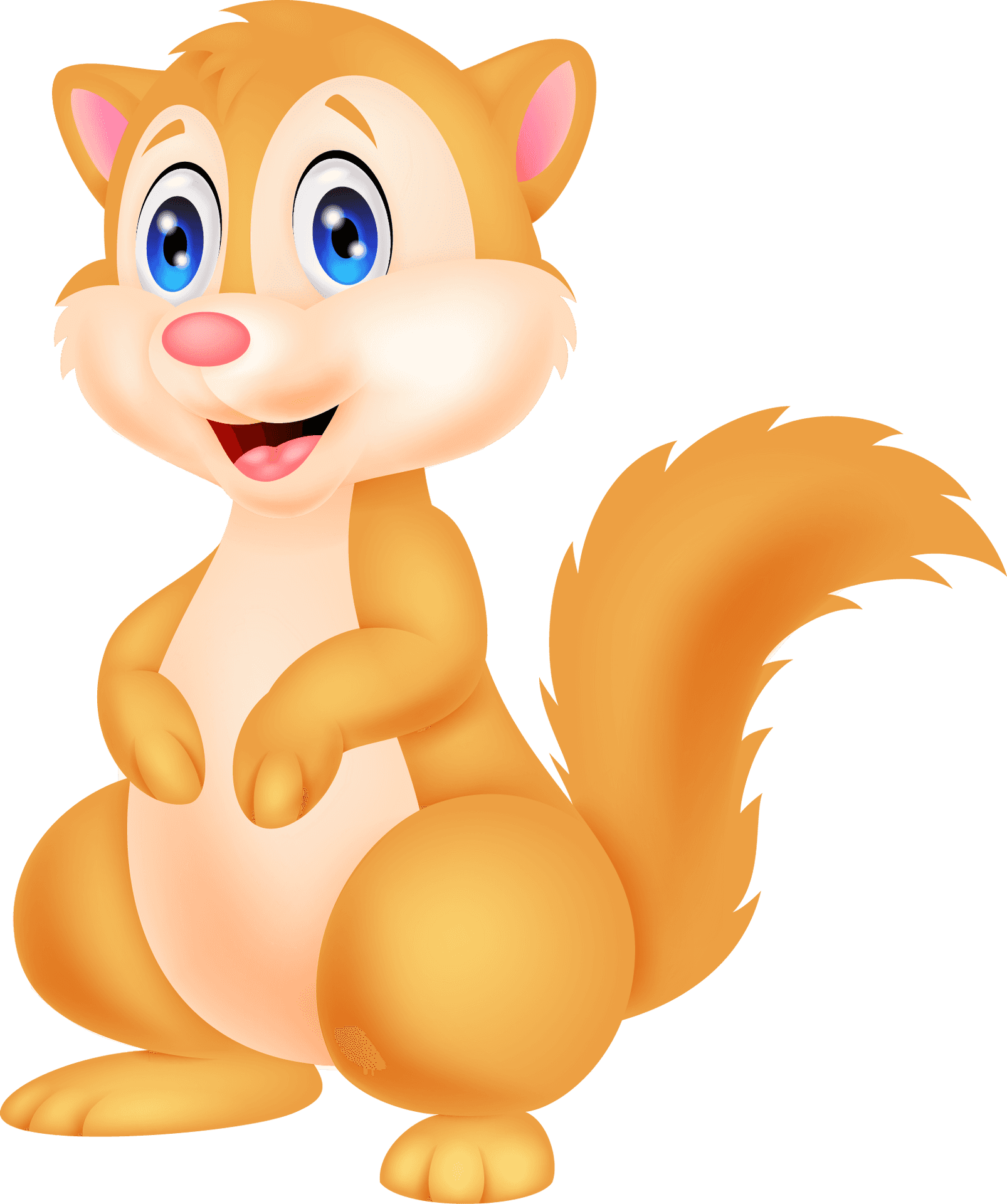 Happy Cartoon Squirrel PNG Image