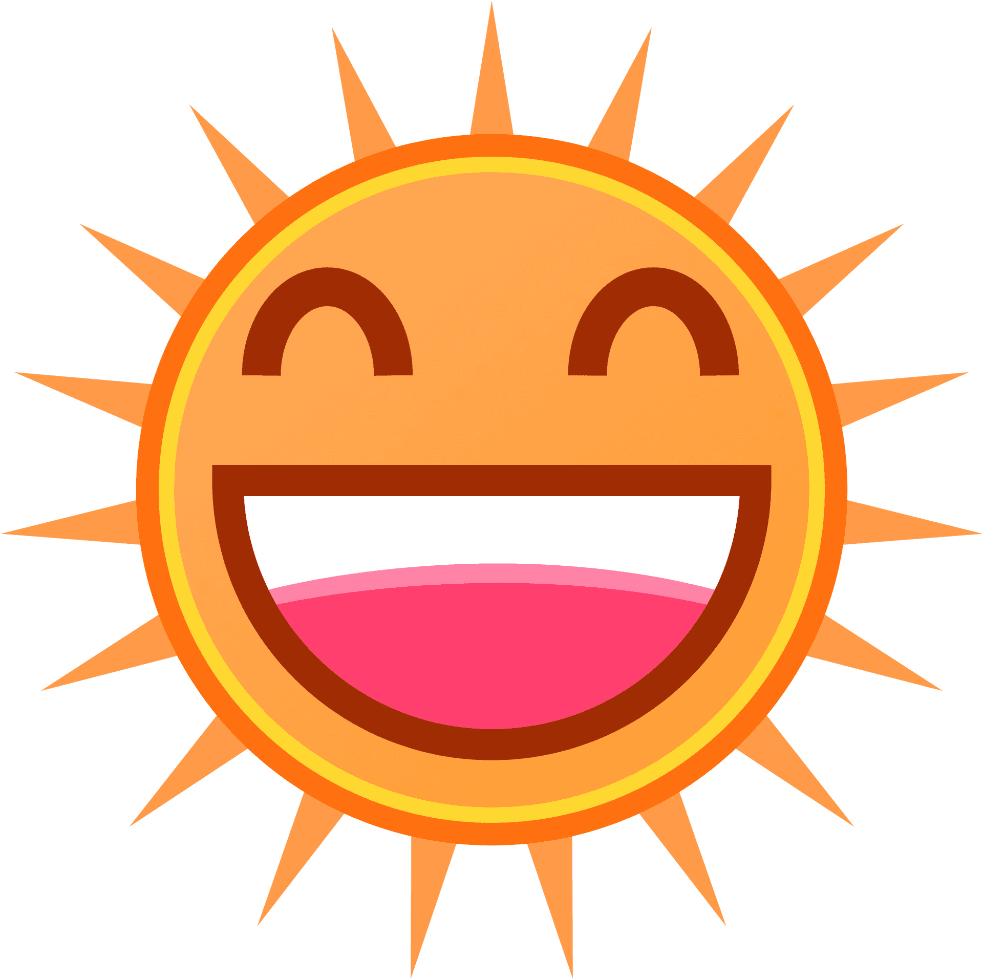 Happy Cartoon Sun Graphic PNG Image