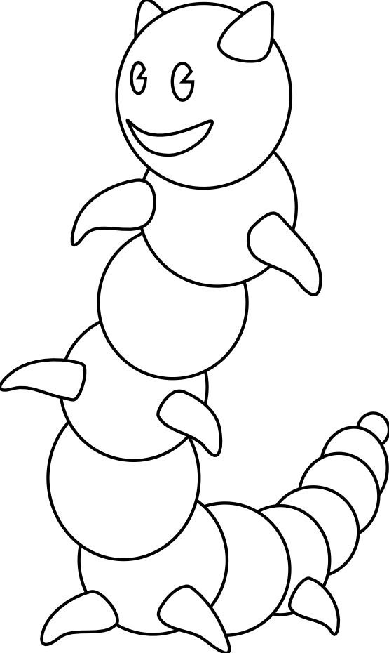 Happy Cartoon Worm PNG Image