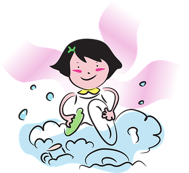 Happy Child With Cape Illustration PNG Image