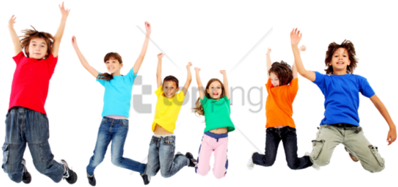 Happy Children Jumping In Air PNG Image