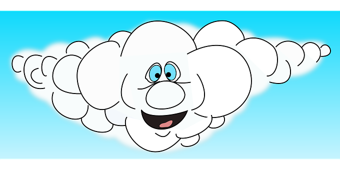 Happy Cloud Cartoon Character PNG Image