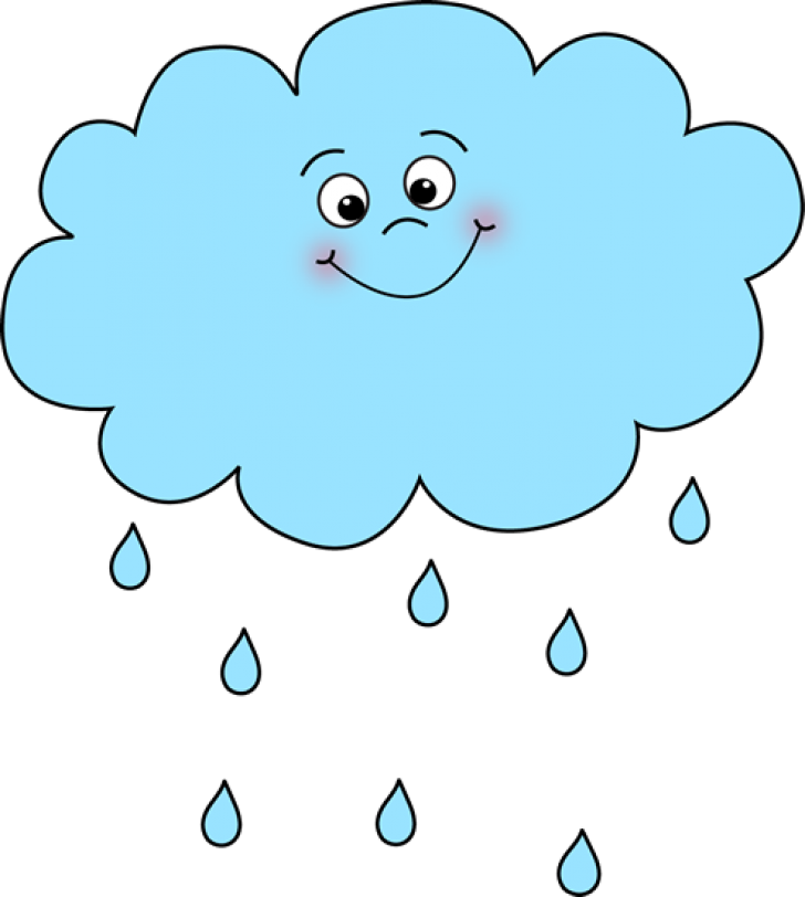 Happy Cloud Raindrops Illustration PNG Image