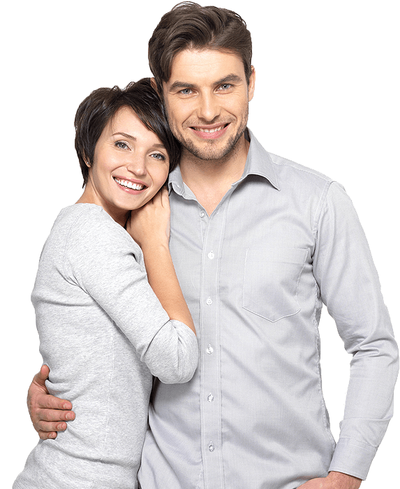 Happy Couple Embrace PNG Image