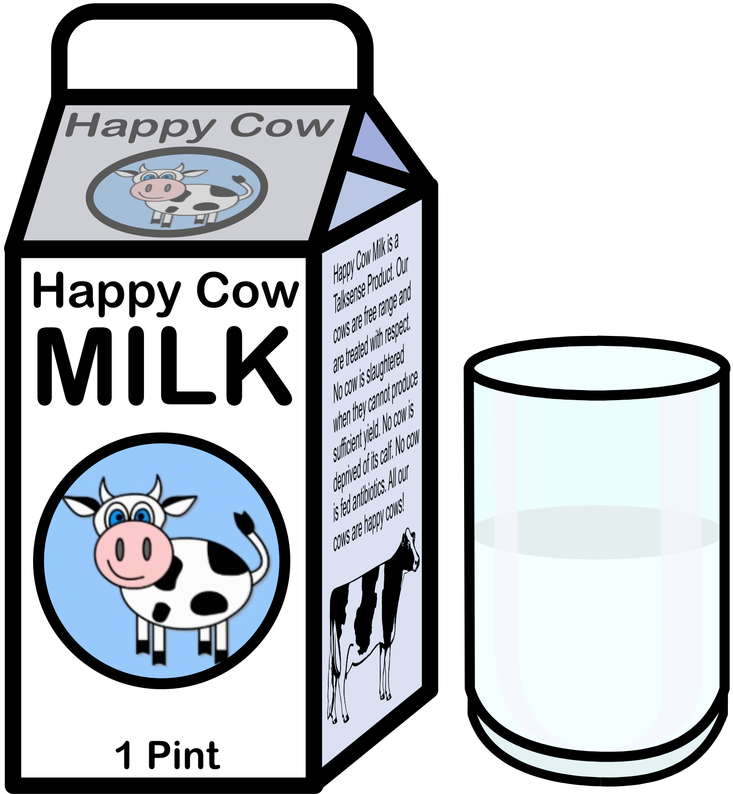 Happy Cow Milk Cartonand Glass PNG Image