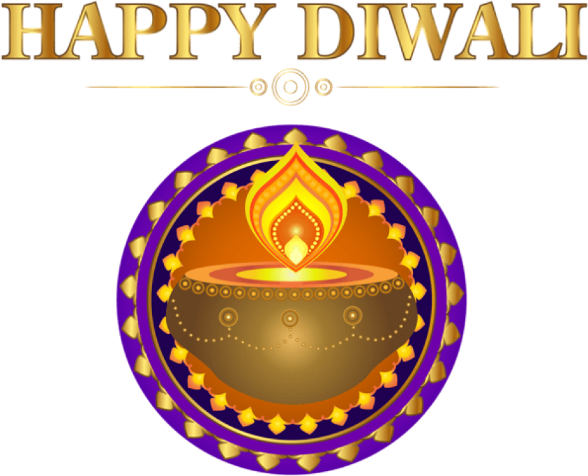 Happy Diwali Greeting Design PNG Image