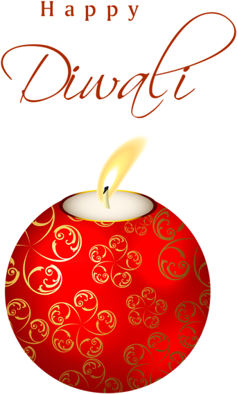 Happy Diwali Greetingwith Diya PNG Image